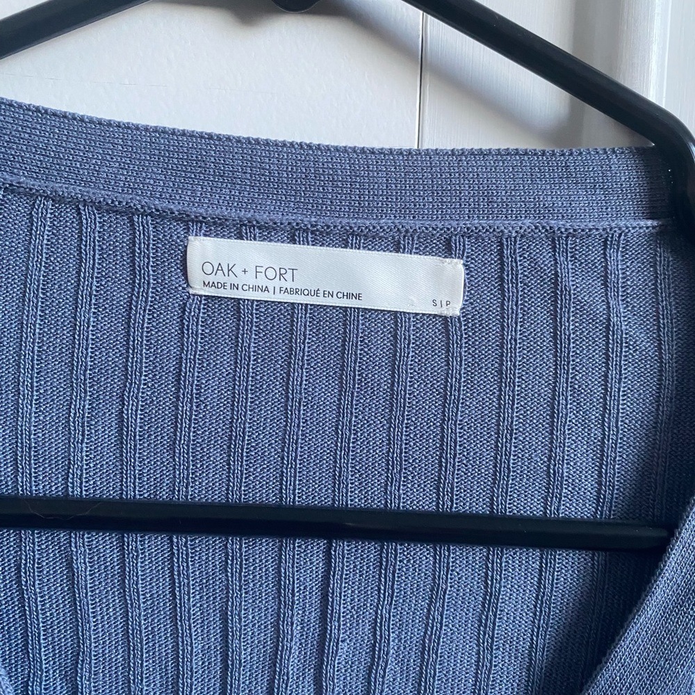 Oak + Fort Lightweight Blue Cardigan (Perfect For Spring Or Summer) - Picture 3 of 4